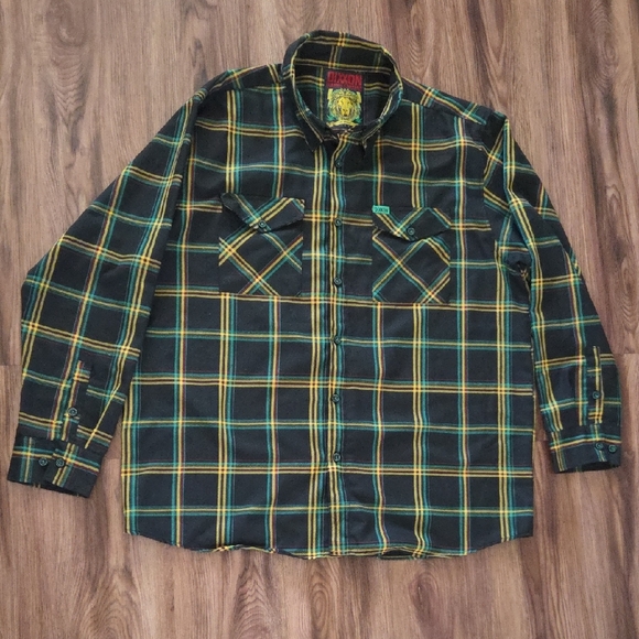 DIXXON Other - DIXXON Black and Green Plaid Flannel Shirt